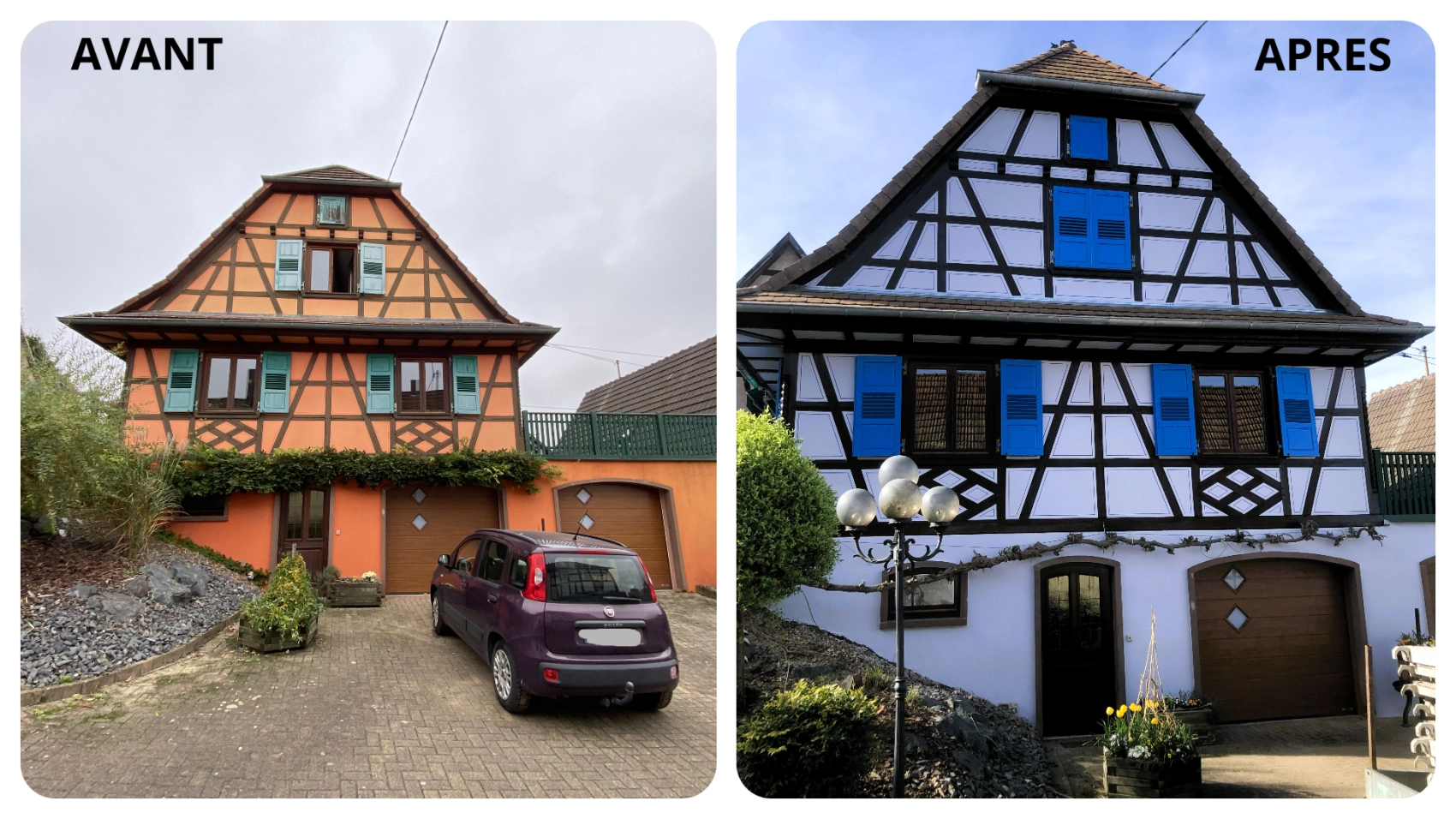 Ravalement de façade et peinture des volets battants